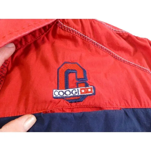 Coogi Red & Navy Vintage Racing 1969 Emblem Short Sleeve Button Shirt Xxl - Picture 4 of 16
